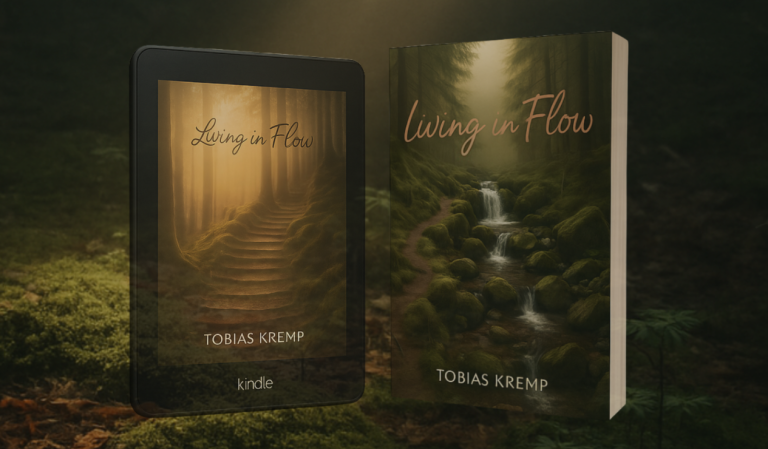 Zwei Bücher mit Naturmotiv, eines in digitaler Form und das andere als Hardcover.